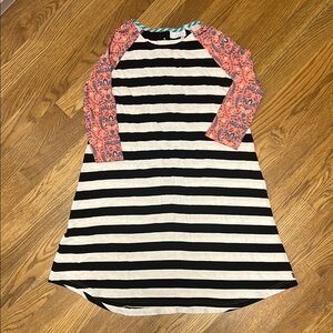 Matilda Jane Striped Dress with Floral Sleeves